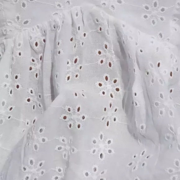 SOLD OUT CLEARANCE Boho White Eyelet Ruffle Trim Cami Tank Top - Picture 6 of 6